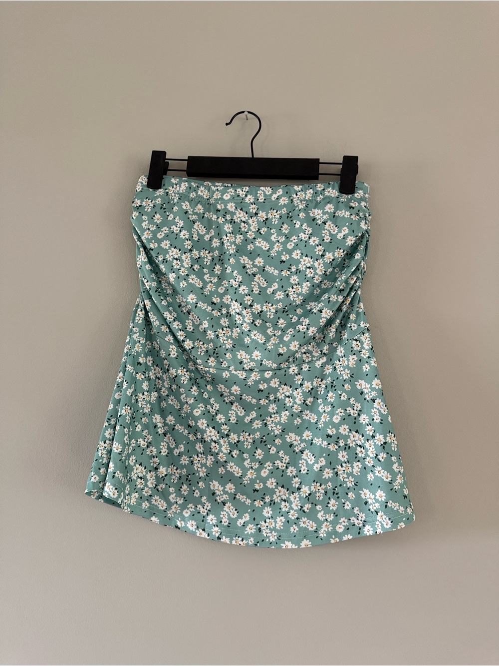 Floral A-Line Skirt in Mint Green